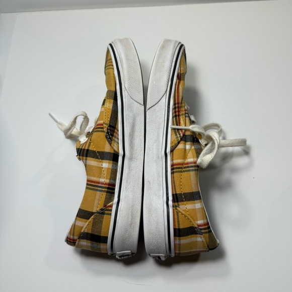 Vans Yellow Plaid Lace Up Sneakers Men’s Size 5/Womens 6.5 - Picture 5 of 9